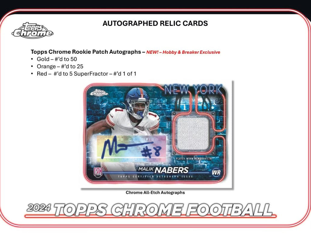 2024 Topps Chrome Football Breakers Delight Trading Cards