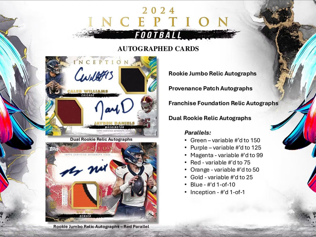 2024 Topps Inception Football Hobby Trading Cards
