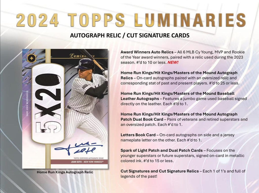 2024 Topps Luminaries Baseball Hobby Trading Cards