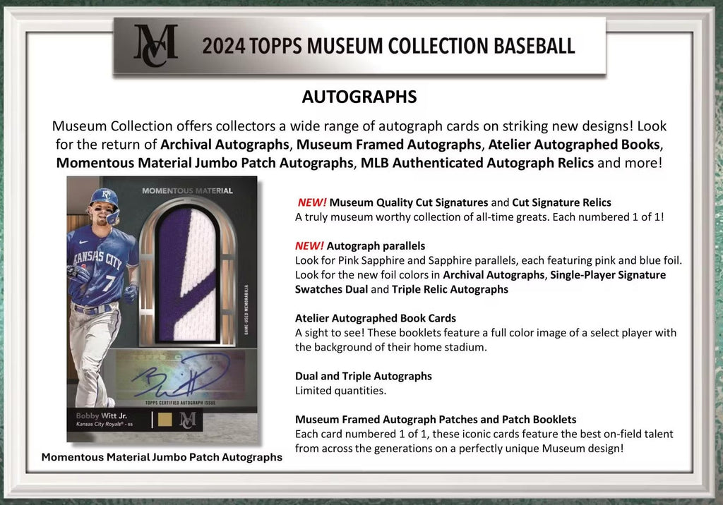2024 Topps Museum Collection Baseball Hobby Trading Cards