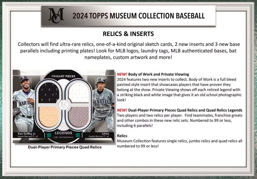 2024 Topps Museum Collection Baseball Hobby Trading Cards