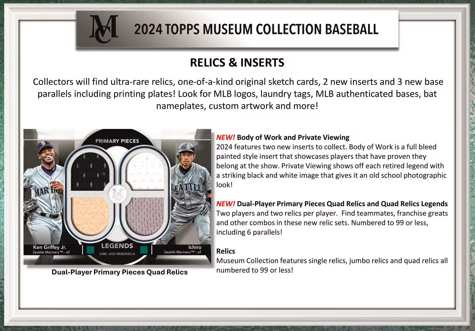2024 Topps Museum Collection Baseball Hobby Trading Cards