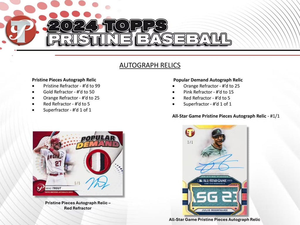 2024 Topps Pristine Baseball Hobby Trading Cards