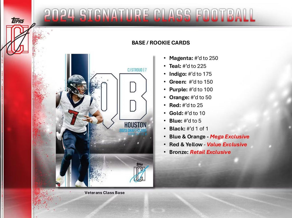 2024 Topps Signature Class Football Hobby Trading Cards