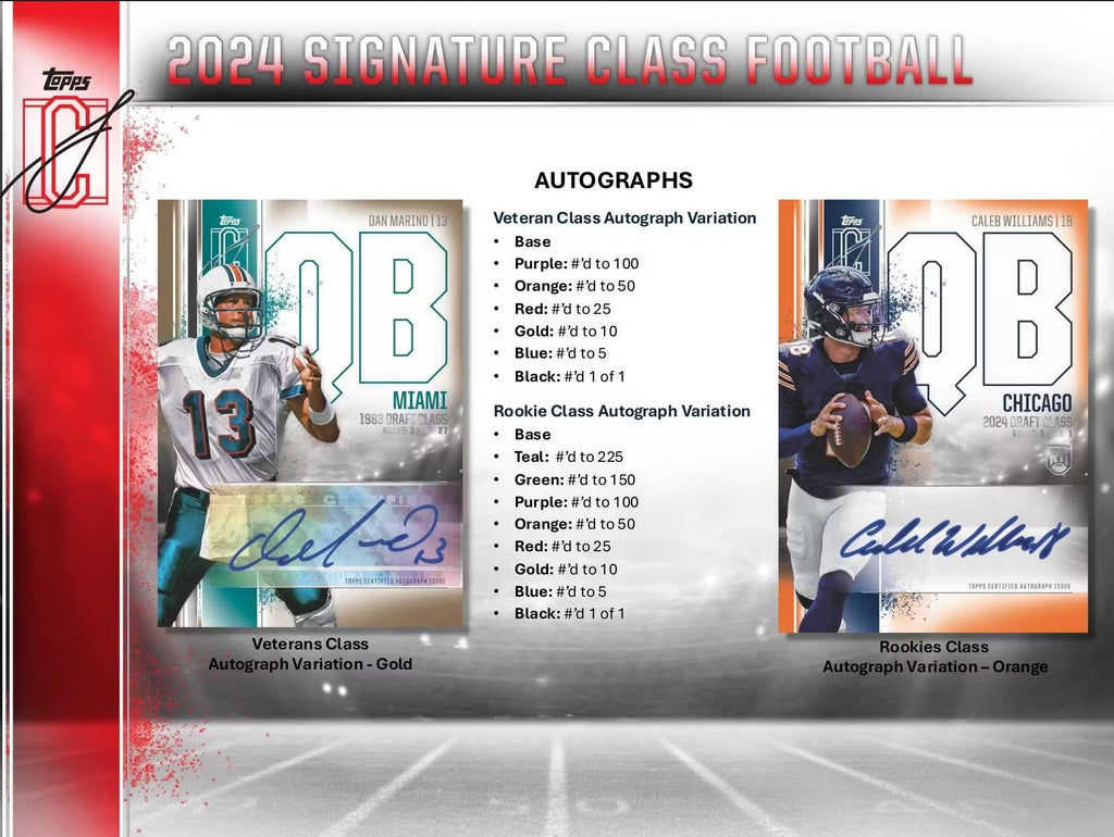 2024 Topps Signature Class Football Hobby Trading Cards