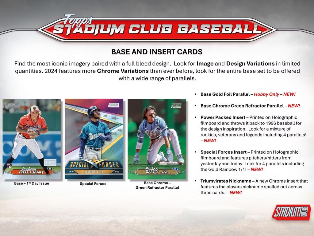 2024 Topps Stadium Club Baseball Hobby Trading Cards