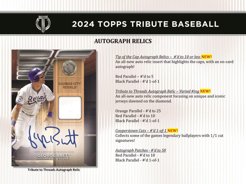 2024 Topps Tribute Baseball Hobby Trading Cards