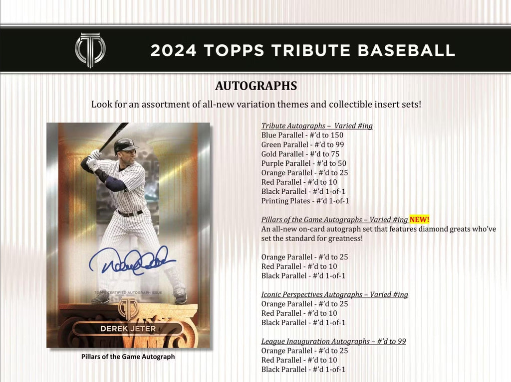 2024 Topps Tribute Baseball Hobby Trading Cards