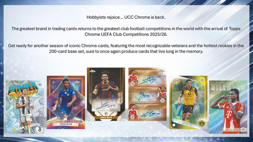 2025-26 Topps Chrome UEFA Club Competitions Soccer Mega Trading Cards LV