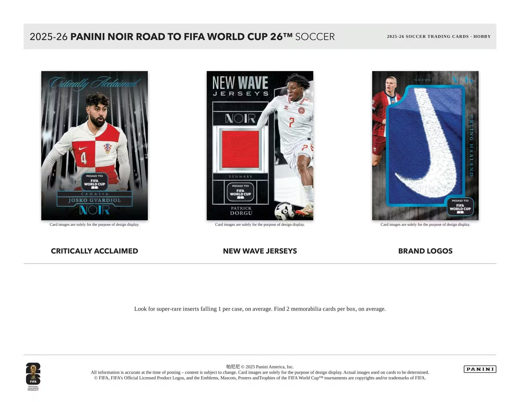 2025-26 Panini Noir Soccer Road to FIFA World Cup Hobby Trading Cards