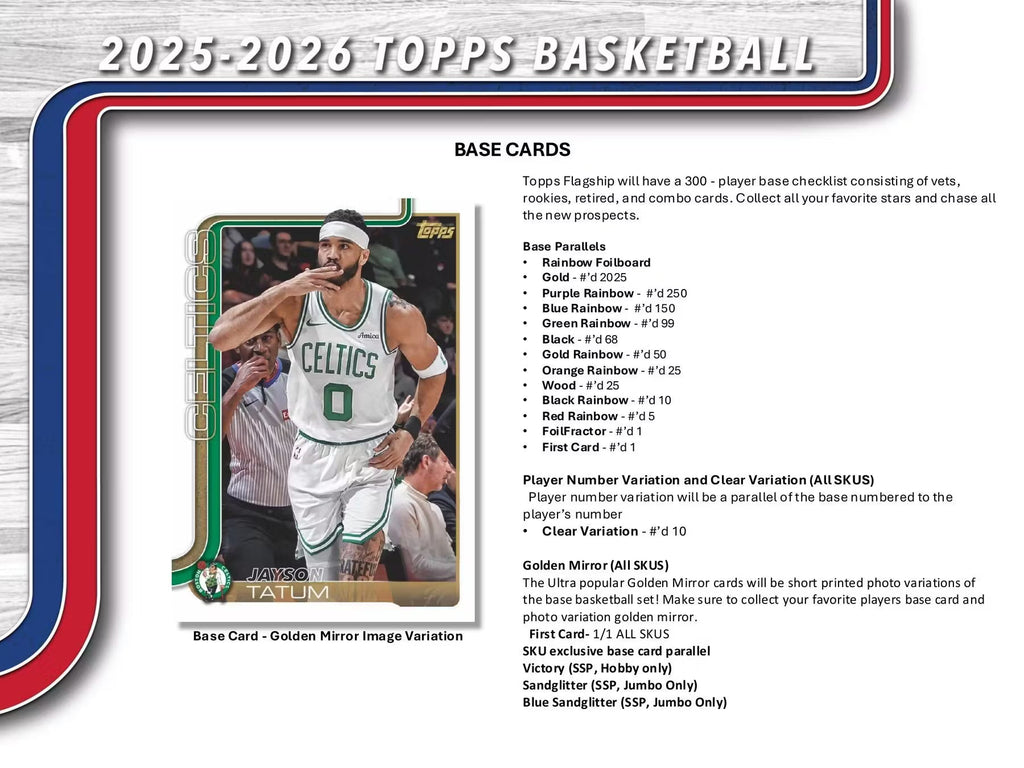 2025-26 Topps Basketball Jumbo Trading Cards
