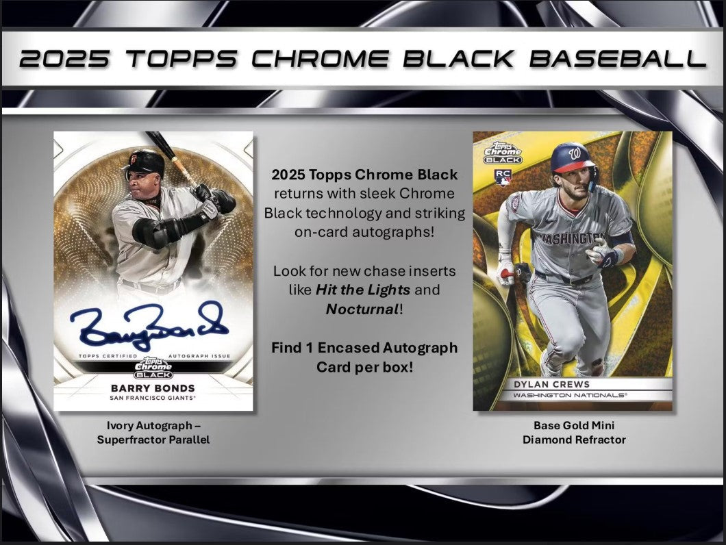 2025 Topps Chrome Black Baseball Hobby Trading Cards