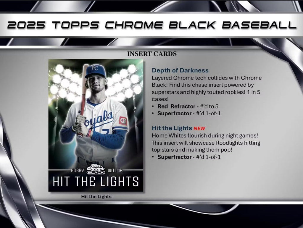 2025 Topps Chrome Black Baseball Hobby Trading Cards