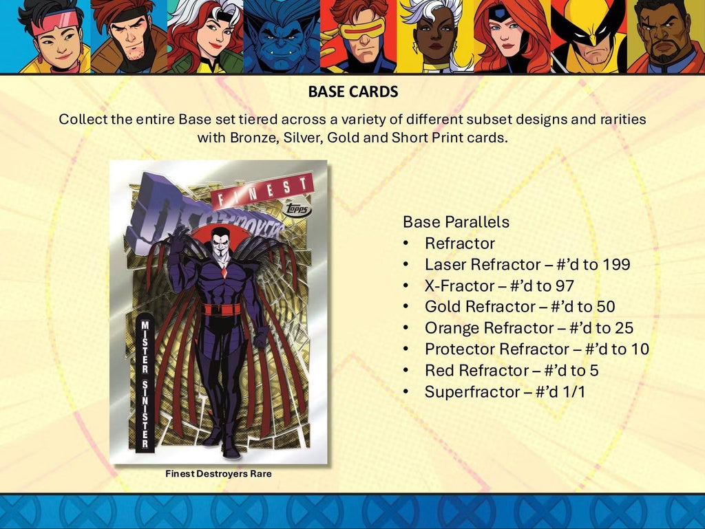 2025 Topps Finest X-Men 97 Hobby Trading Cards