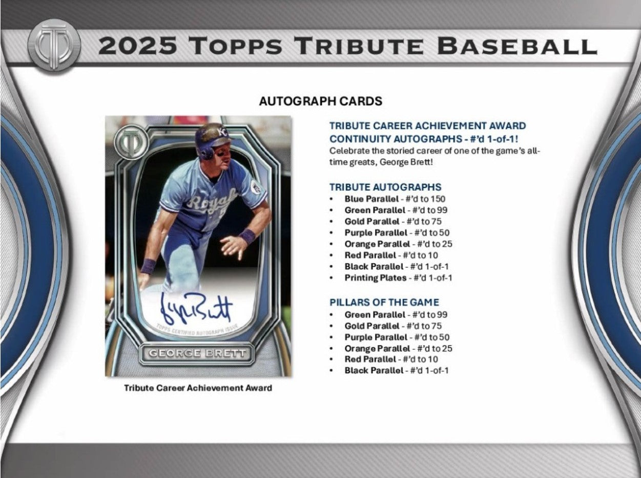2025 Topps Tribute Baseball Hobby Trading Cards