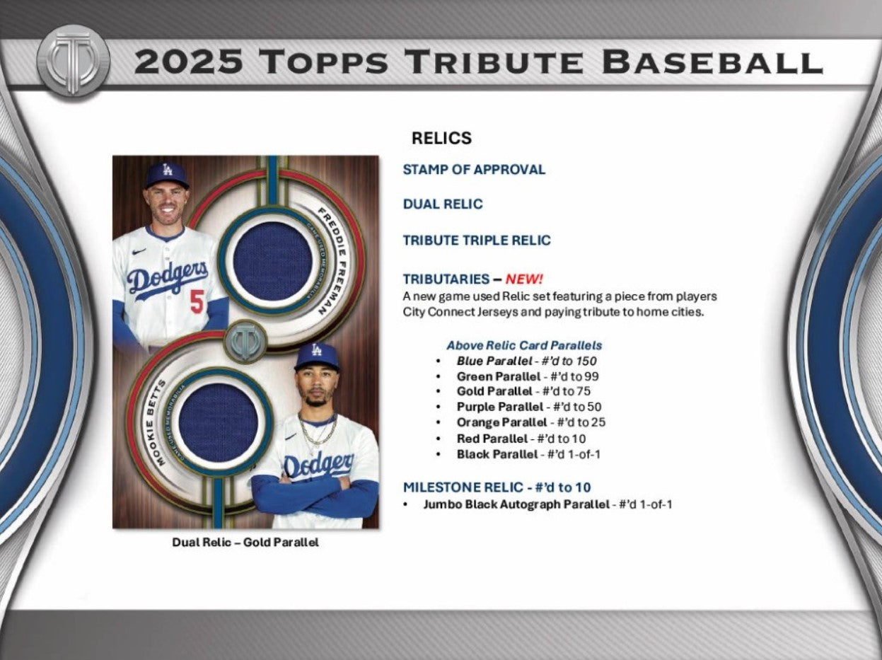 2025 Topps Tribute Baseball Hobby Trading Cards