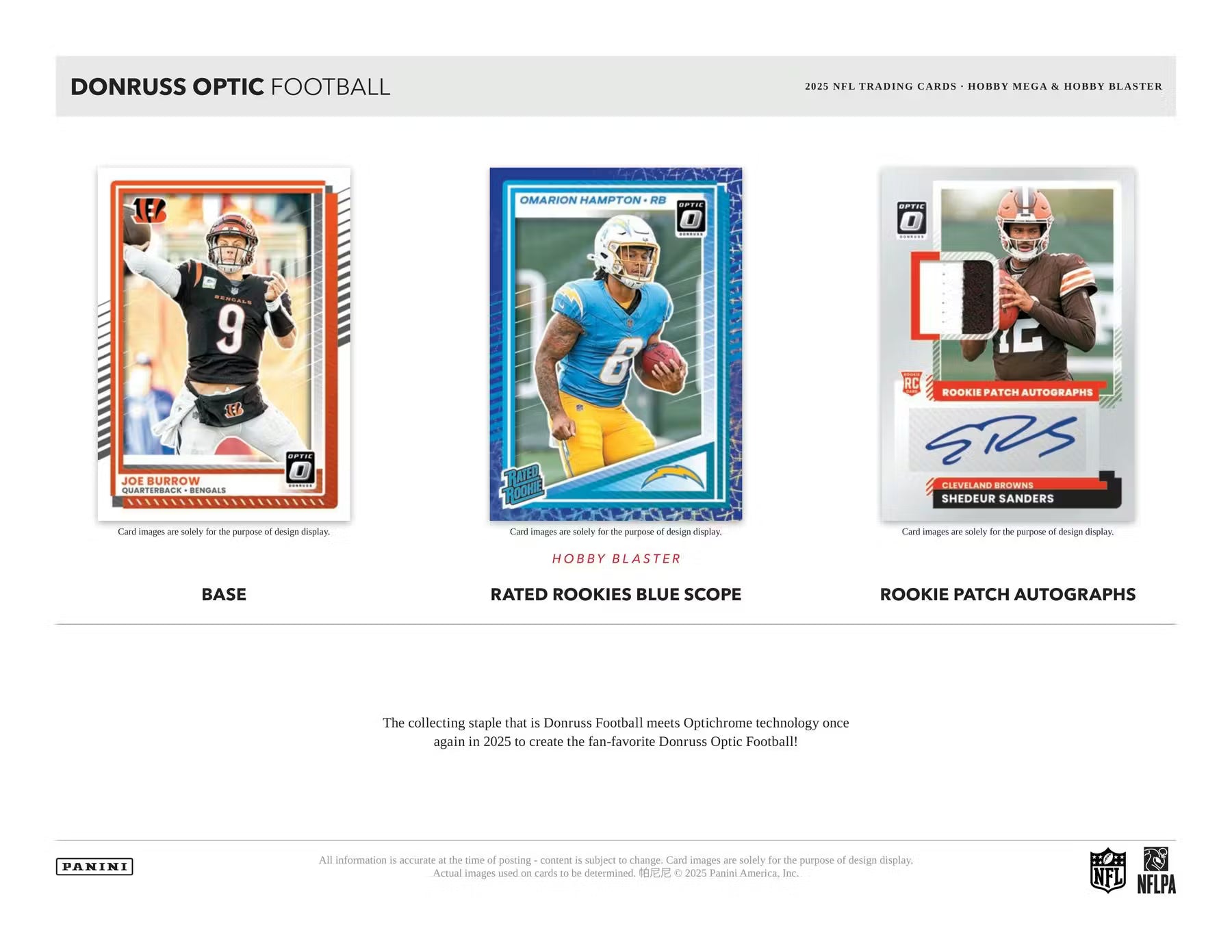 2025 Panini Donruss Optic Football Hobby Mega Trading Cards