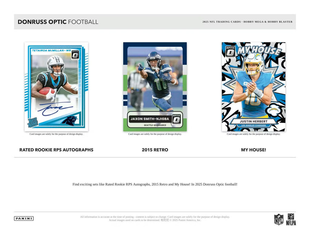 2025 Panini Donruss Optic Football Hobby Mega Trading Cards