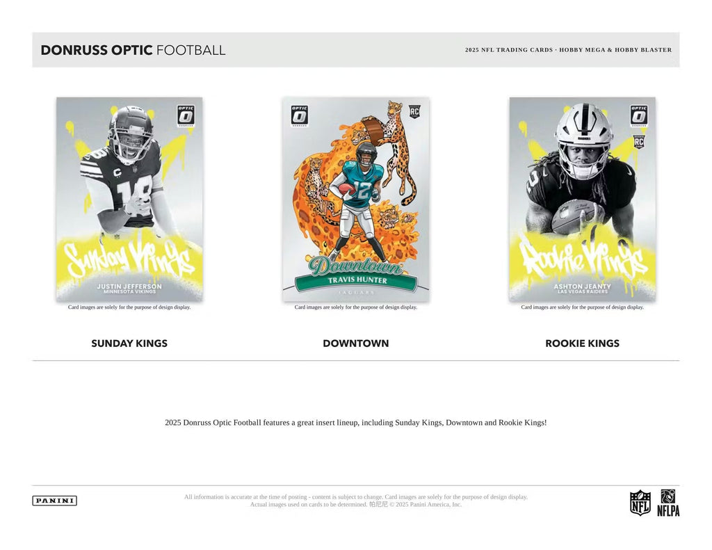 2025 Panini Donruss Optic Football Hobby Mega Trading Cards