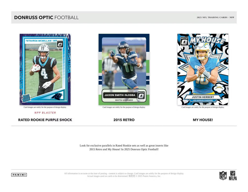 2025 Panini Donruss Optic Football Blaster Trading Cards Purple Shock