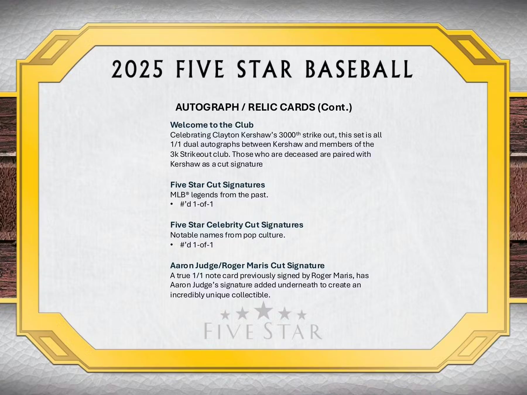 2025 Topps Five Star Baseball Hobby Trading Cards