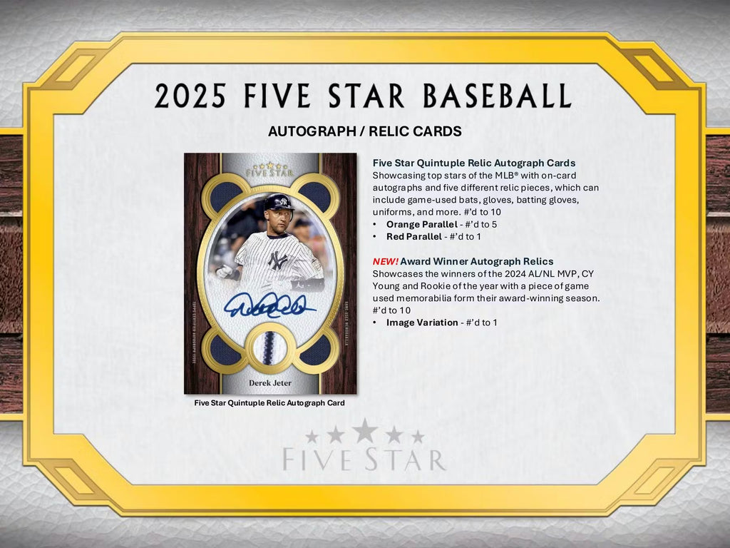 2025 Topps Five Star Baseball Hobby Trading Cards
