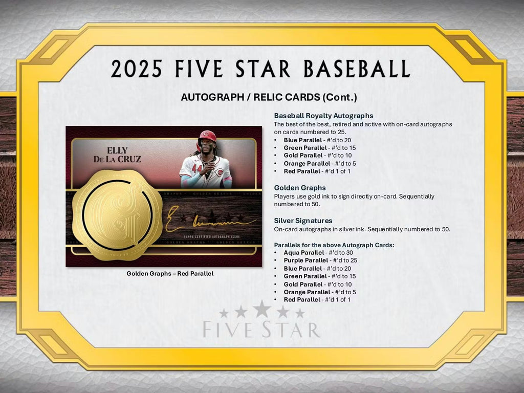 2025 Topps Five Star Baseball Hobby Trading Cards