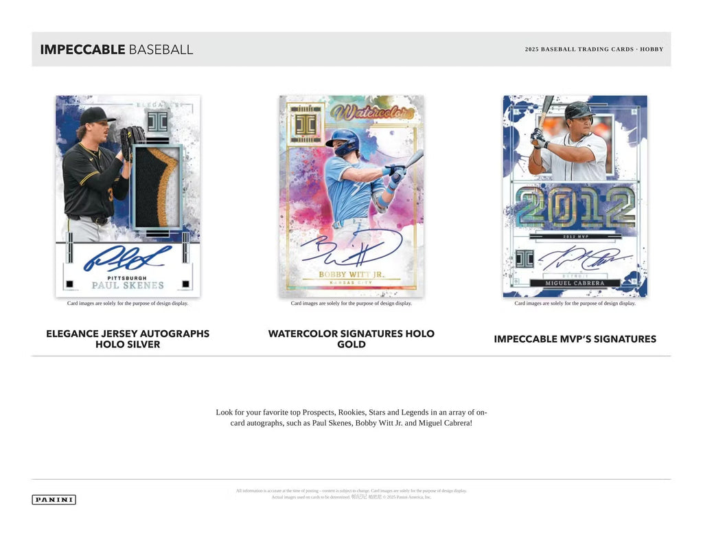 2025 Panini Impeccable Baseball Hobby Trading Cards