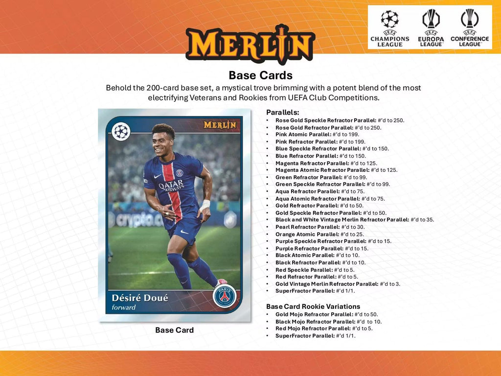 2024-25 Topps Chrome Merlin Soccer UEFA Club Competition Breaker Delight Trading Cards