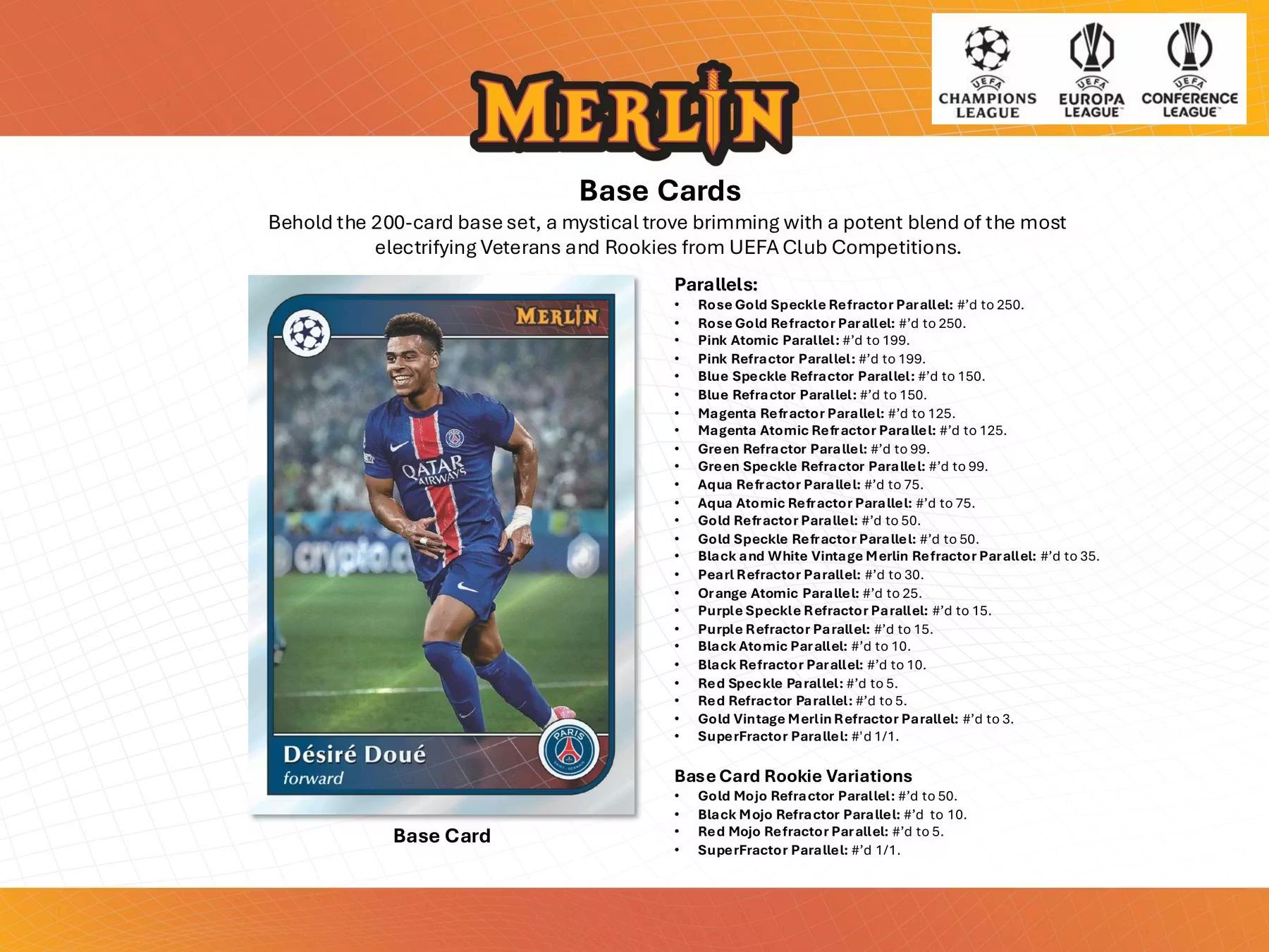 2024-25 Topps Chrome Merlin Soccer UEFA Club Competition Breaker Delight Trading Cards LV