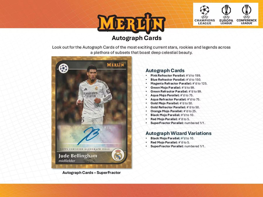 2024-25 Topps Chrome Merlin Soccer UEFA Club Competition Breaker Delight Trading Cards
