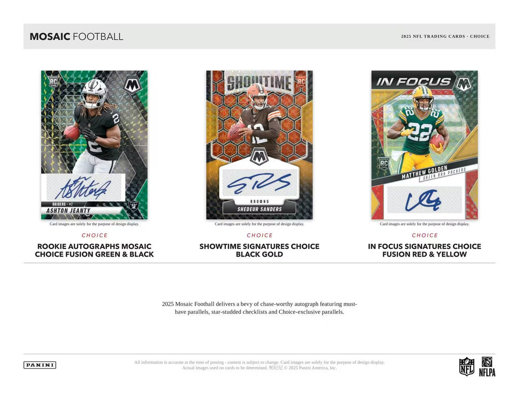 2025 Panini Mosaic Football Choice Trading Cards