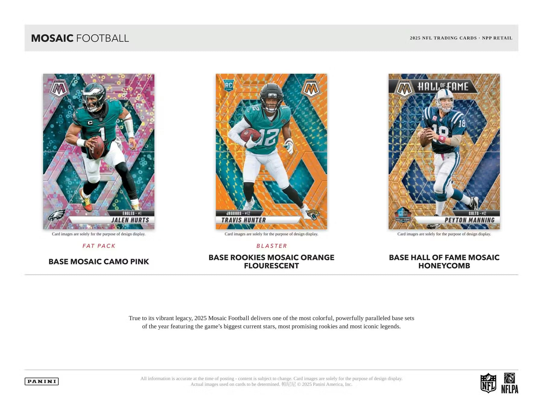 2025 Panini Mosaic Football Blaster Trading Cards