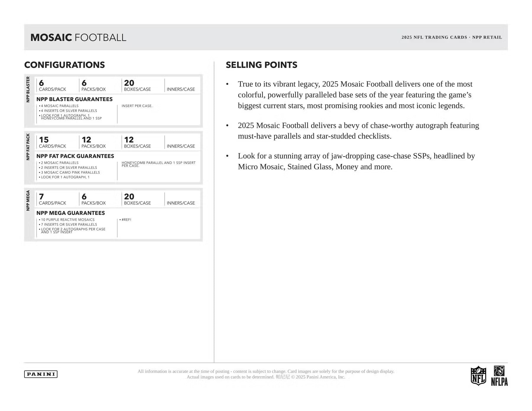 2025 Panini Mosaic Football Blaster Trading Cards