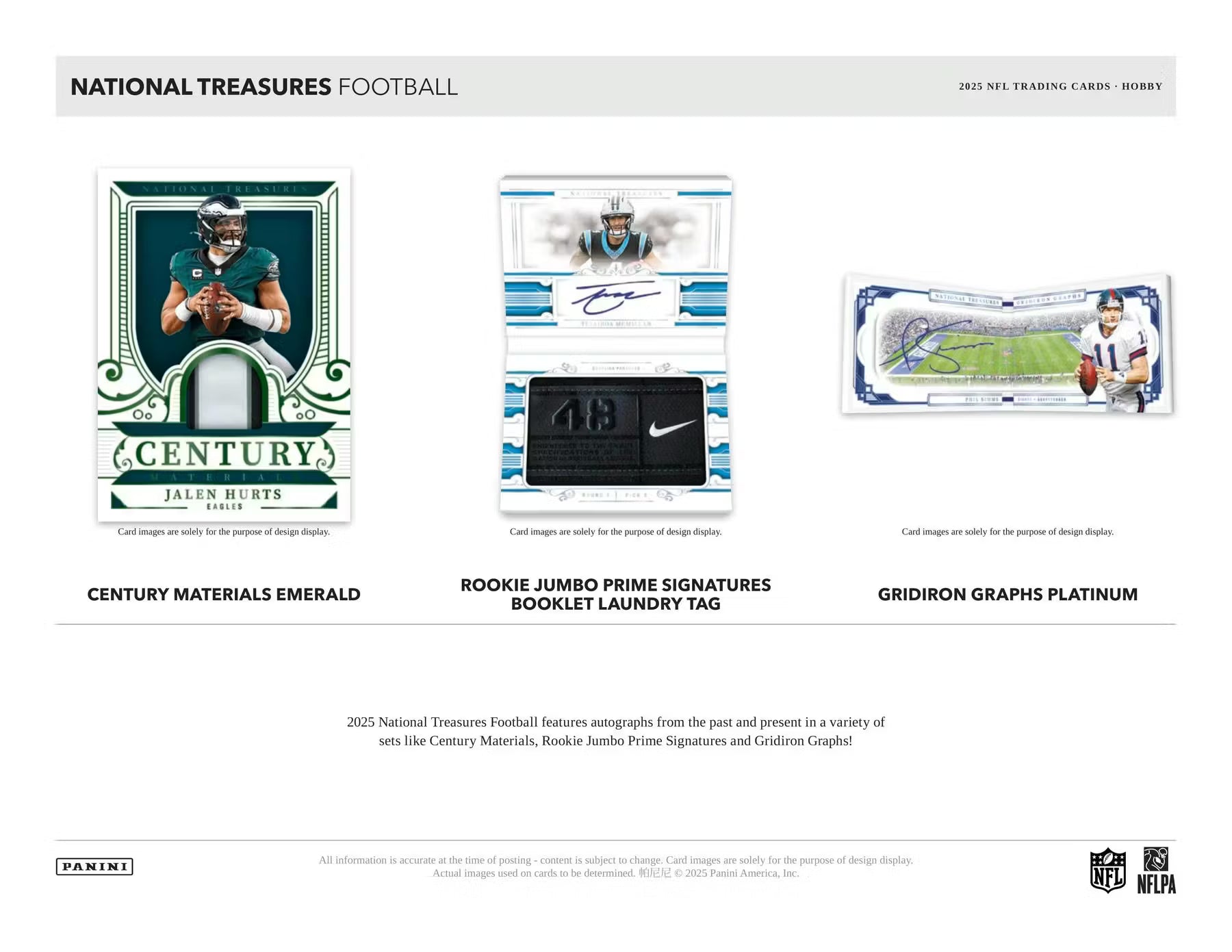 2025 Panini National Treasures Football Hobby Trading Cards