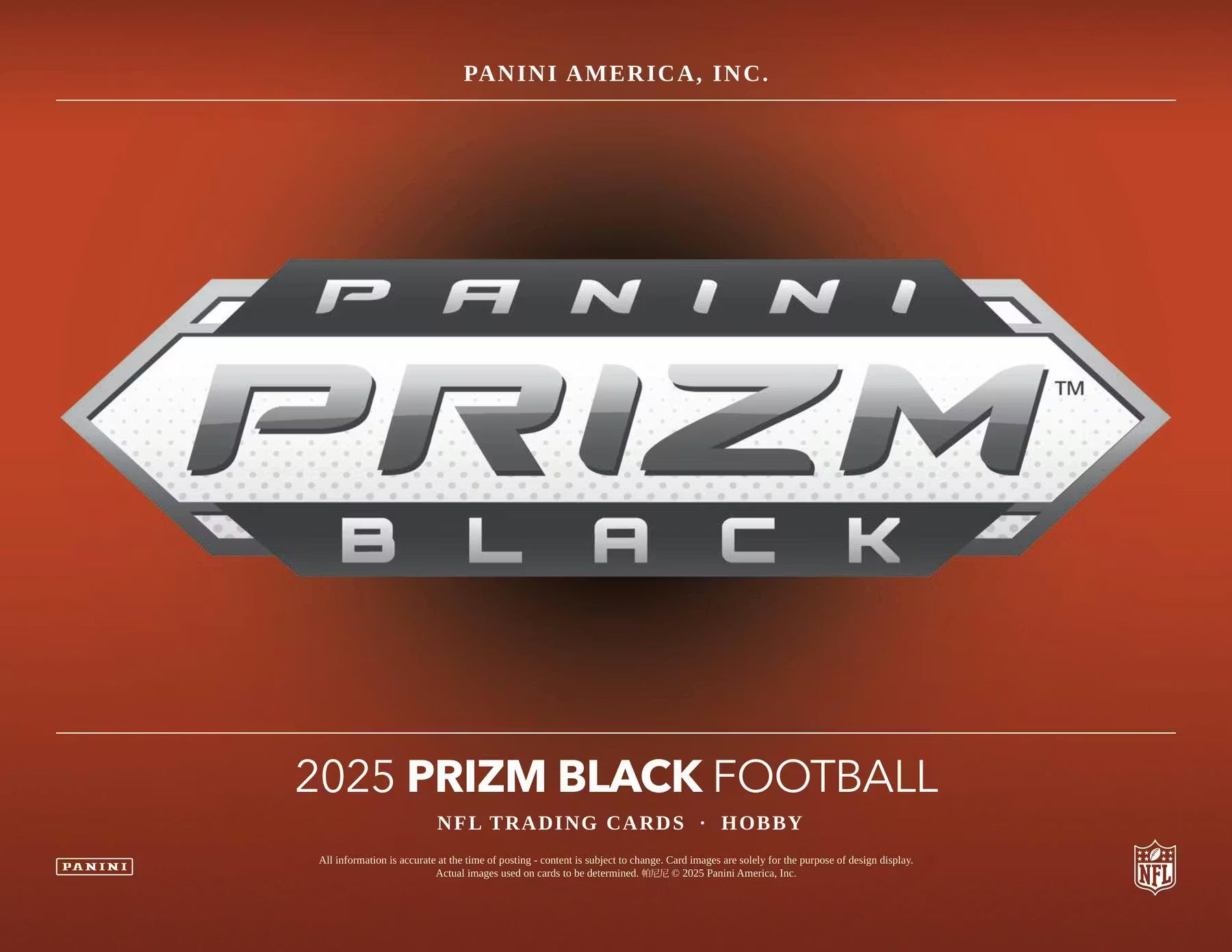 2025 Panini Prizm Black Football Hobby Trading Cards