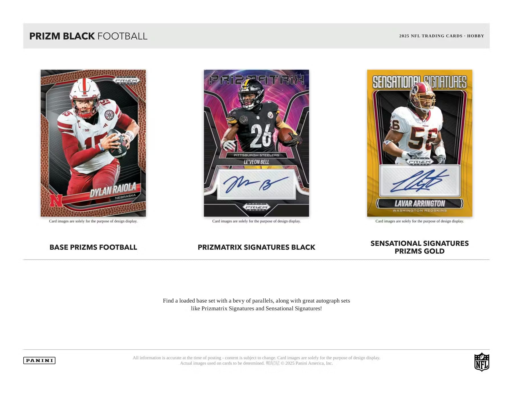 2025 Panini Prizm Black Football Hobby Trading Cards