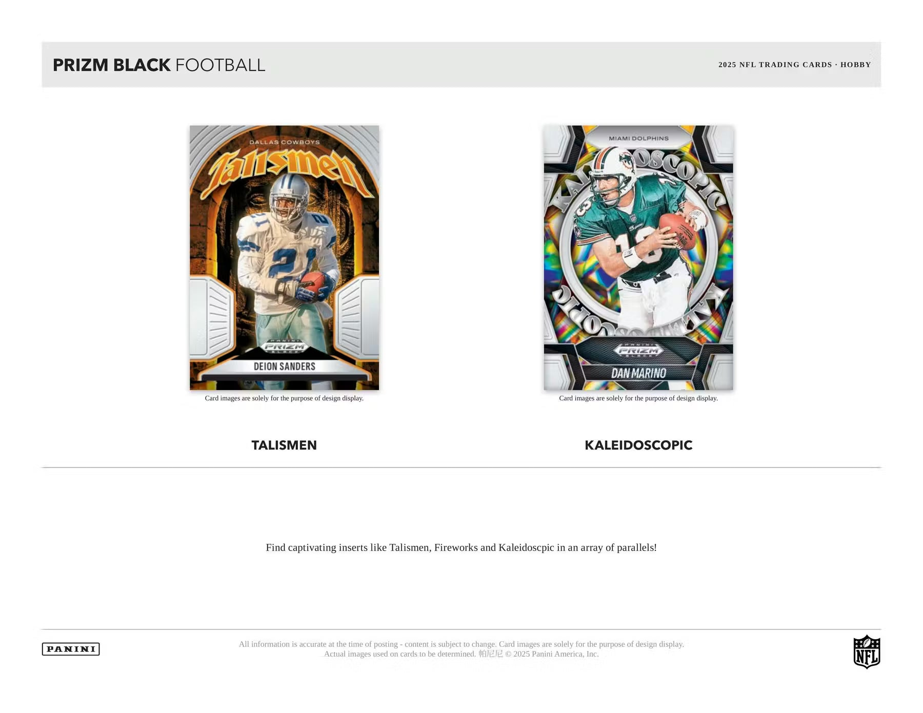 2025 Panini Prizm Black Football Hobby Trading Cards