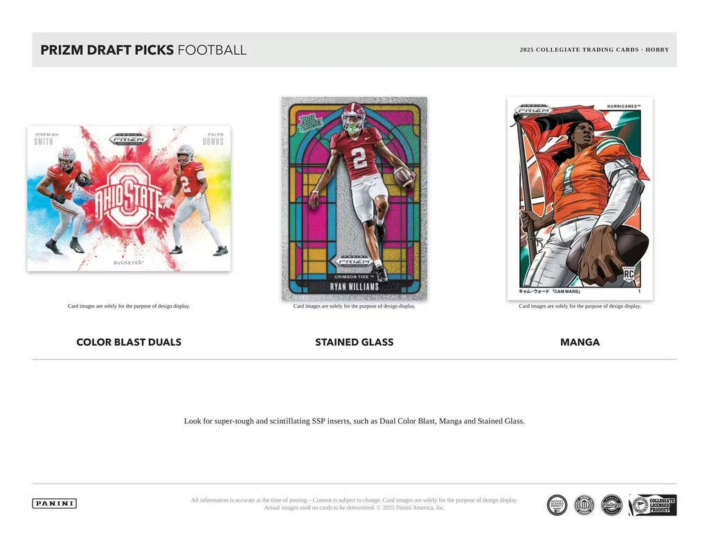 2025 Panini Prizm Draft Picks Collegiate Football Hobby Trading Cards