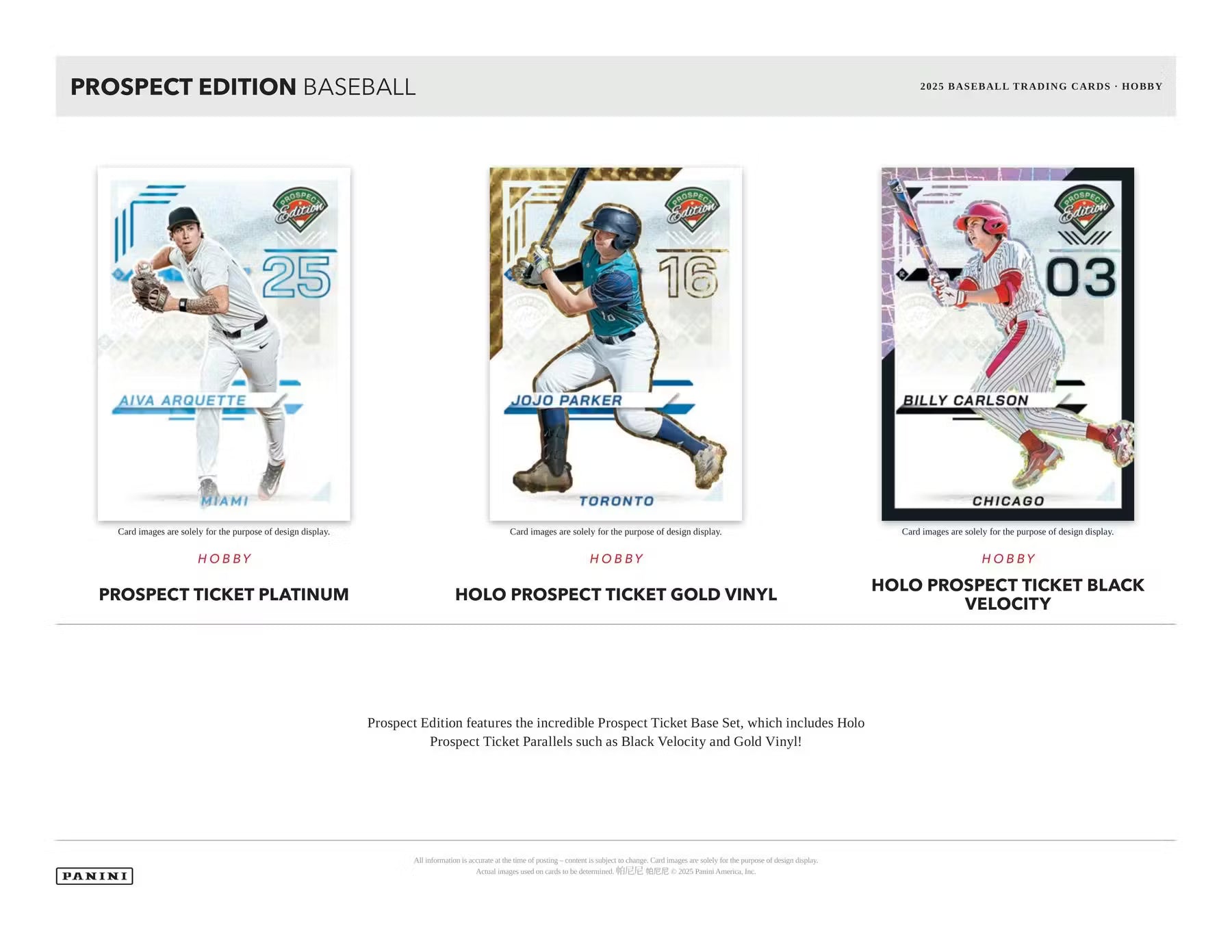 2025 Panini Prospect Edition Baseball Hobby Trading Cards