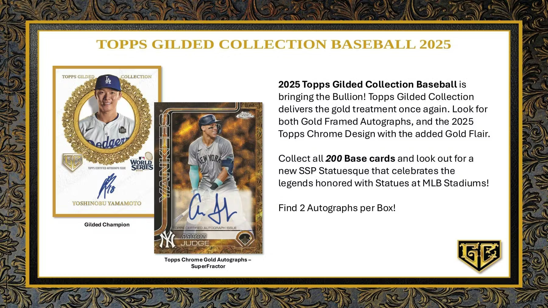 2025 Topps Gilded Collection Baseball Hobby Trading Cards