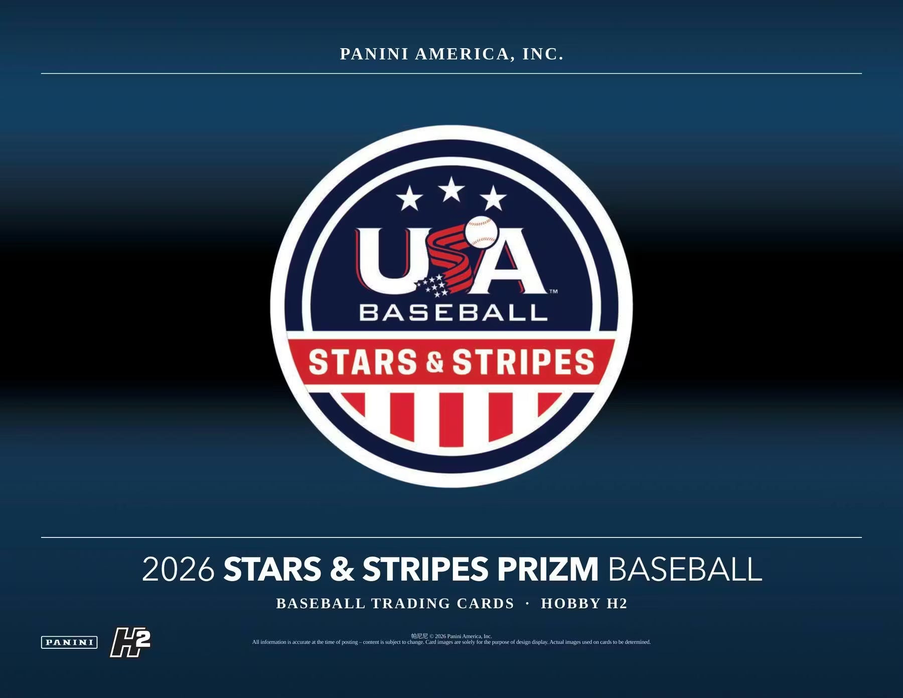2026 Panini USA Stars & Stripes Prizm Baseball H2 Trading Cards
