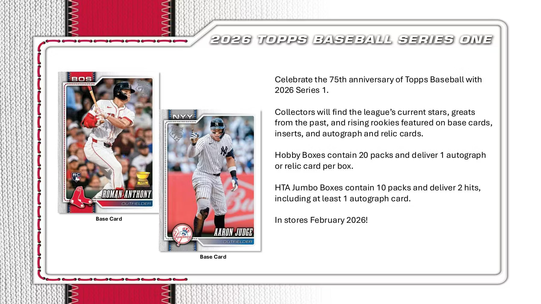 2026 Topps Series 1 Baseball Hobby Trading Cards
