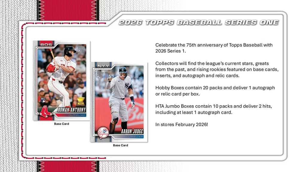 2026 Topps Series 1 Baseball Hobby Jumbo Trading Cards LV