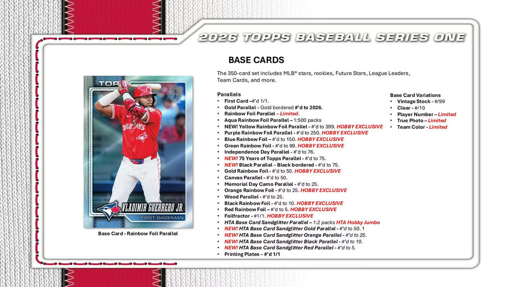 2026 Topps Series 1 Baseball Hobby Jumbo Trading Cards