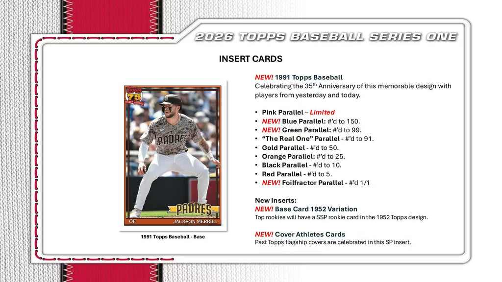 2026 Topps Series 1 Baseball Hobby Trading Cards