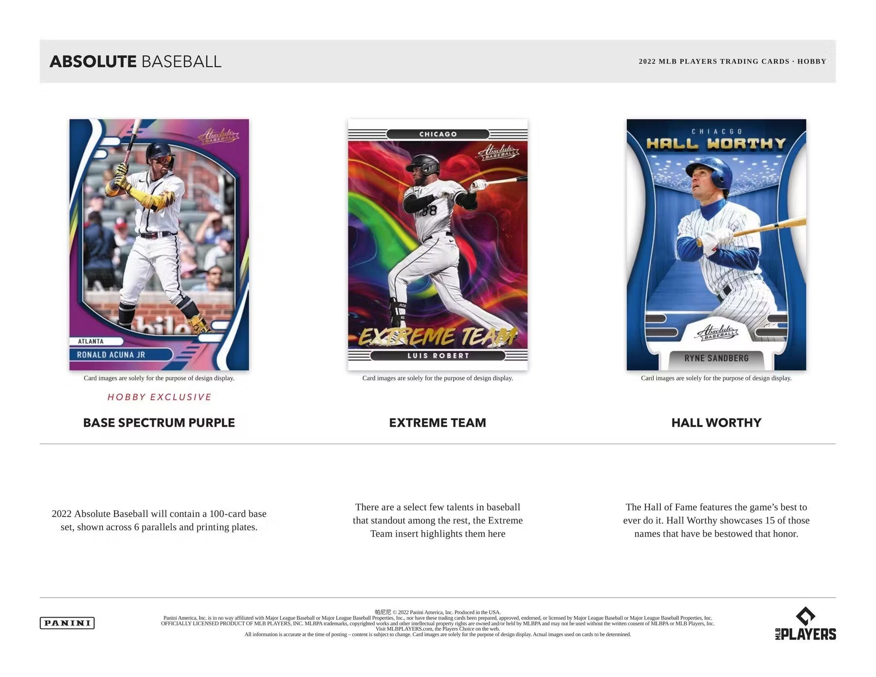 2022 Panini Absolute Baseball Hobby Trading Cards