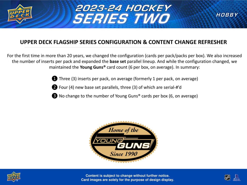 2023-24 Upper Deck Series 2 Hockey Hobby Trading Cards
