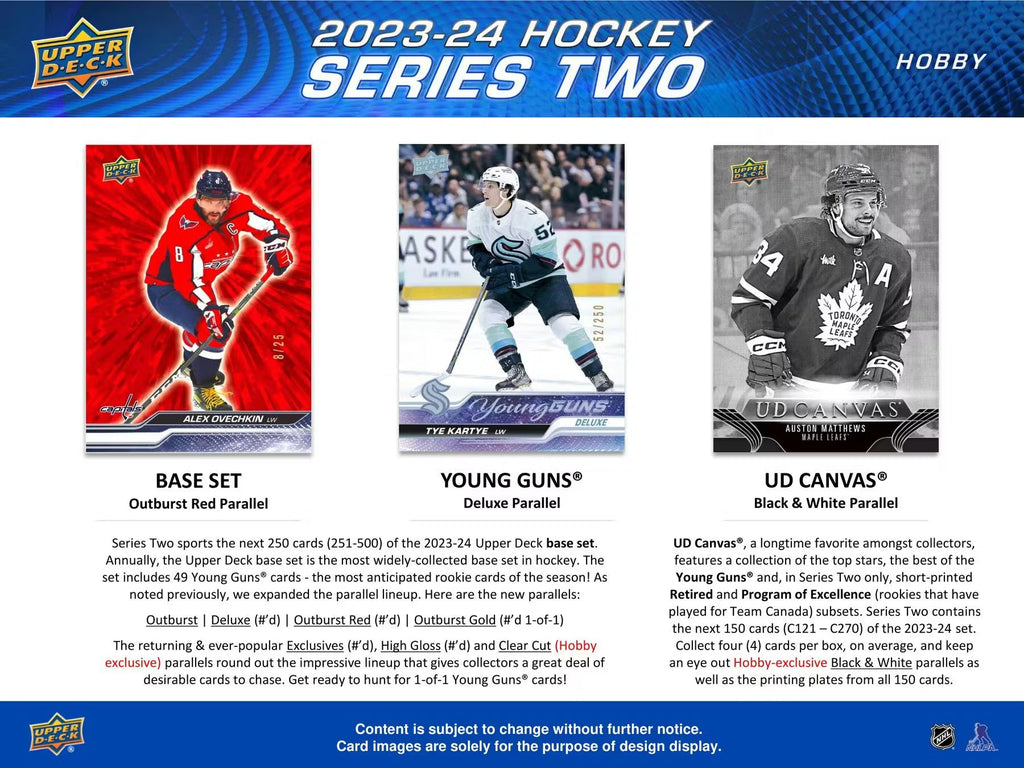 2023-24 Upper Deck Series 2 Hockey Hobby Trading Cards