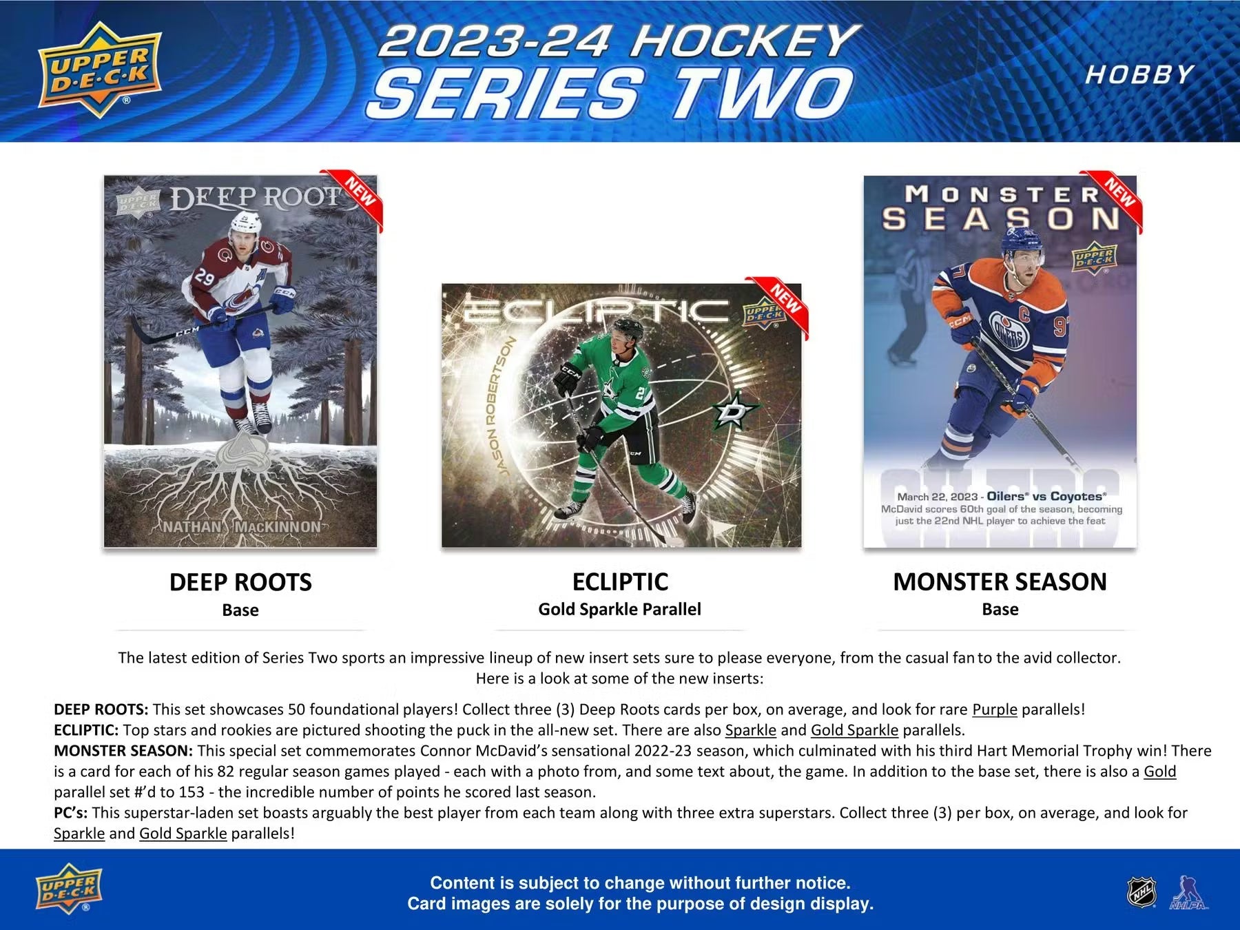 2023-24 Upper Deck Series 2 Hockey Hobby Trading Cards